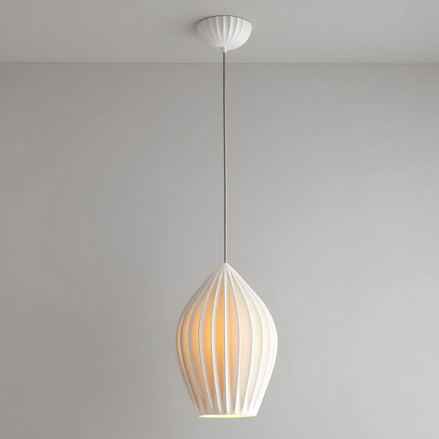 Simple White Ceramic Pendant Light Fixture - Cofik