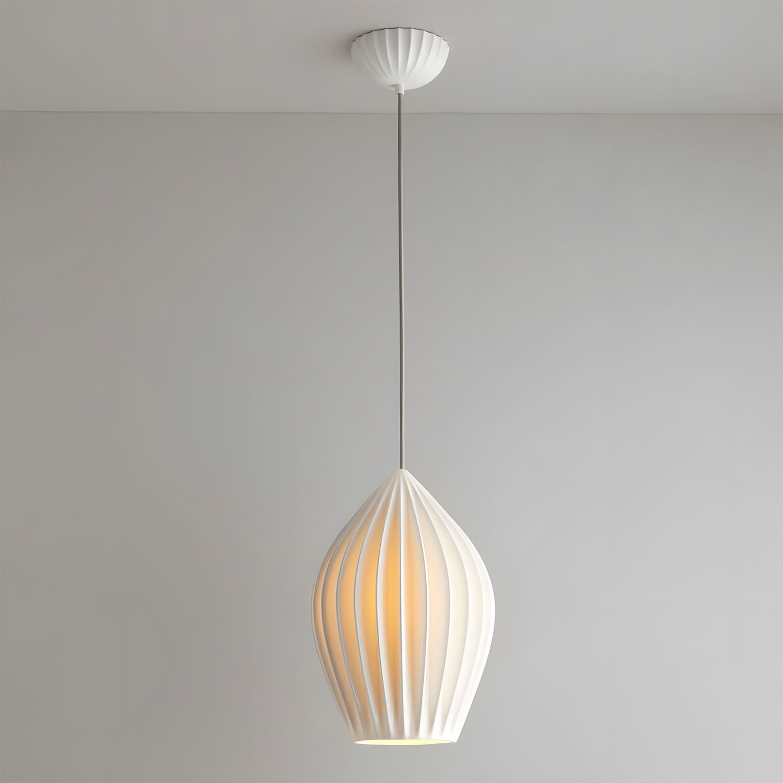 Simple White Ceramic Pendant Light Fixture - Cofik