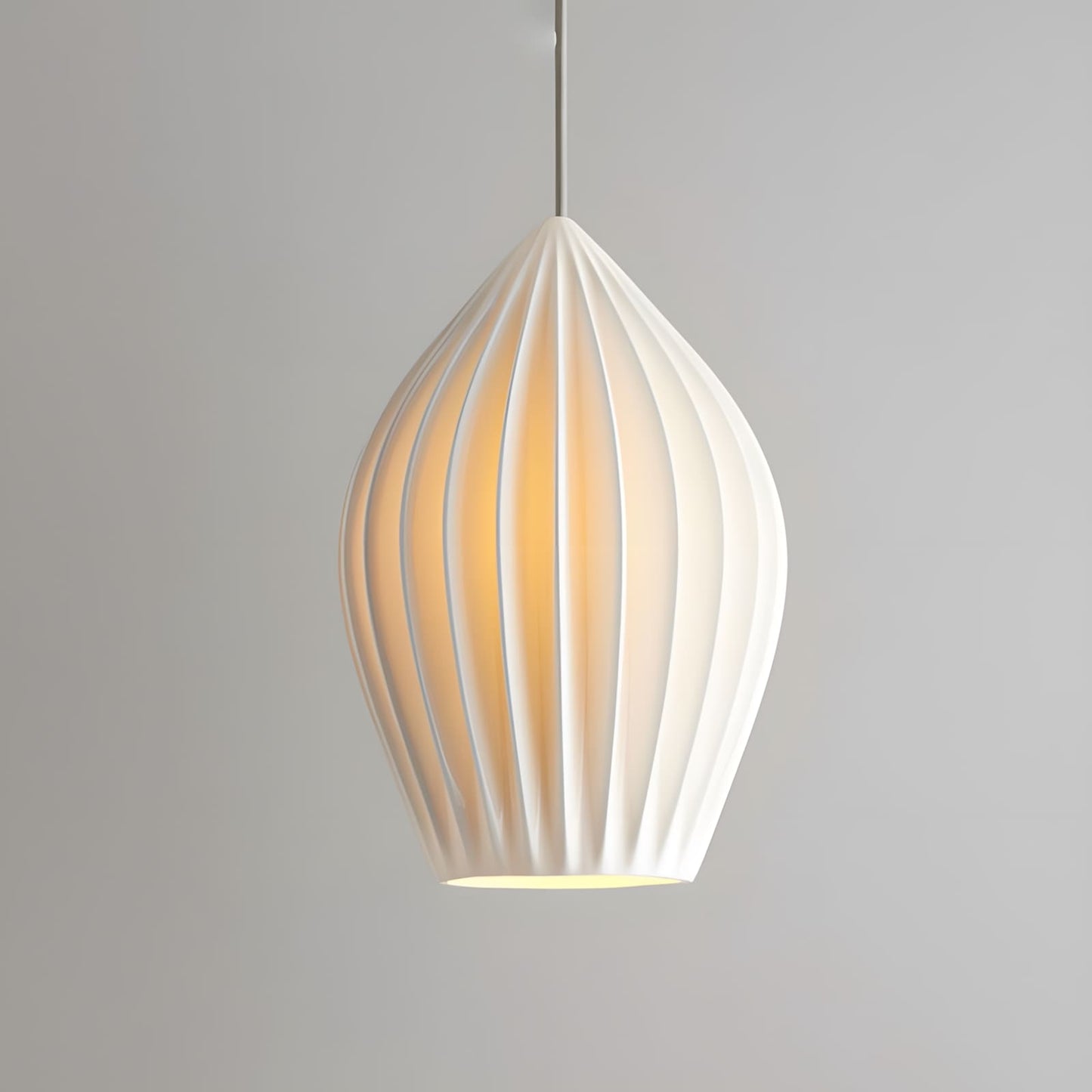 Simple White Ceramic Pendant Light Fixture