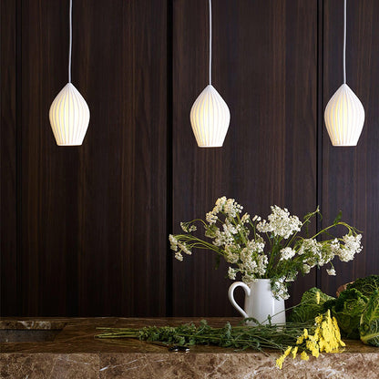Textured Hanging Ceramic Pendant Light Fixture