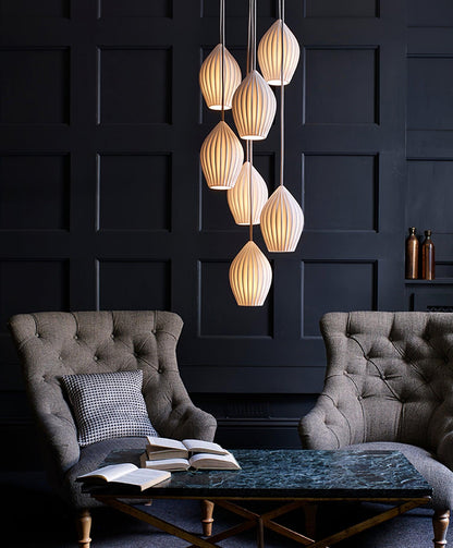 Textured Hanging Ceramic Pendant Light Fixture
