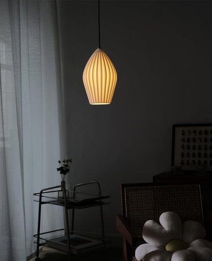Textured Hanging Ceramic Pendant Light Fixture