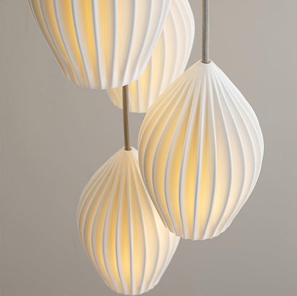 Textured Hanging Ceramic Pendant Light Fixture