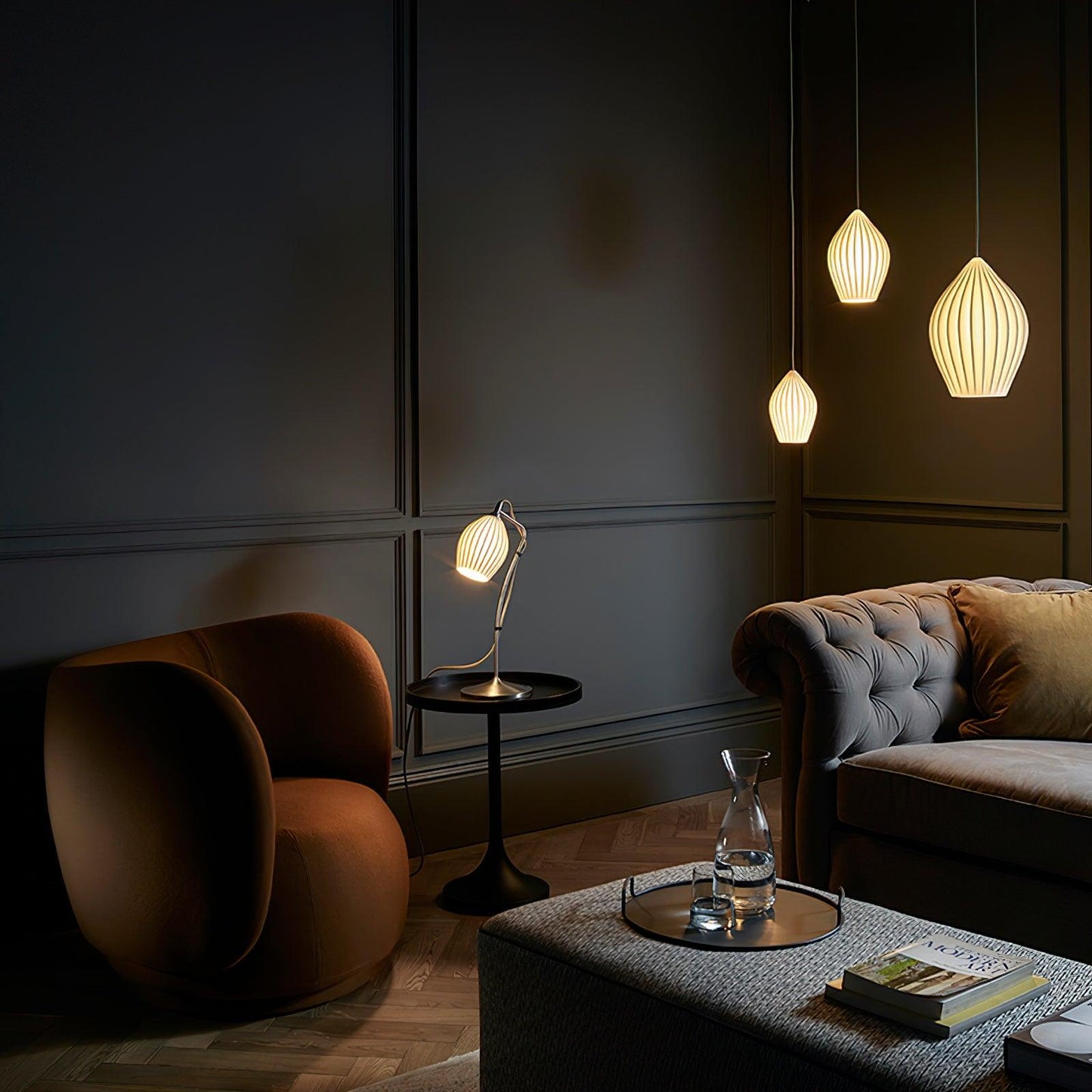 Textured Hanging Ceramic Pendant Light Fixture