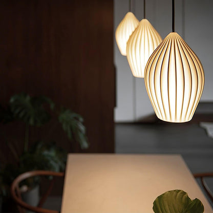 Textured Hanging Ceramic Pendant Light Fixture