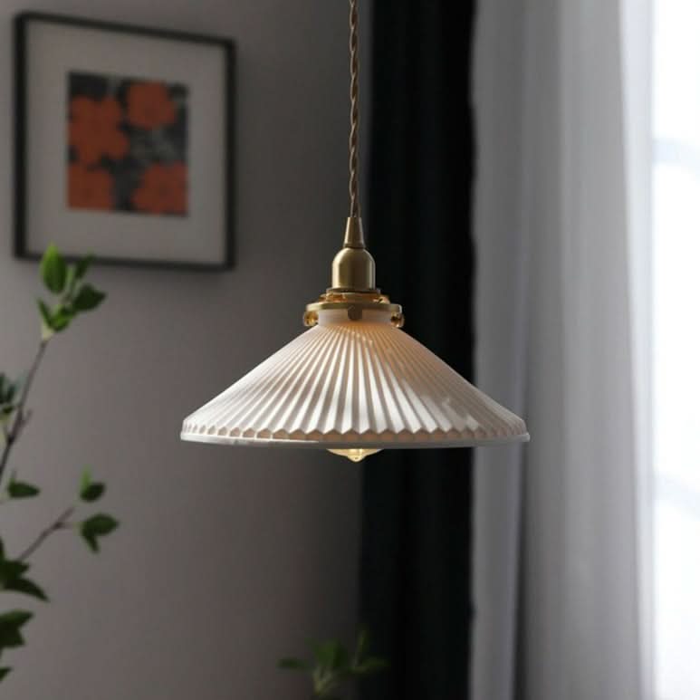 Simple White Porcelain Hanging Lamp