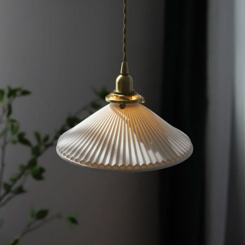Simple White Porcelain Hanging Lamp