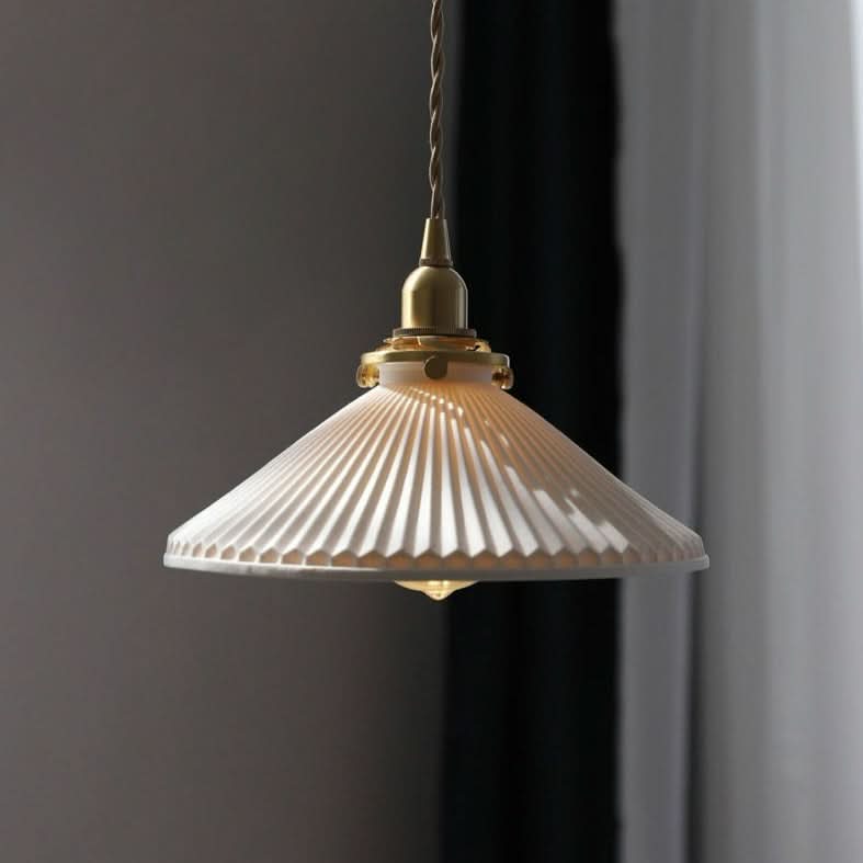 Simple White Porcelain Hanging Lamp