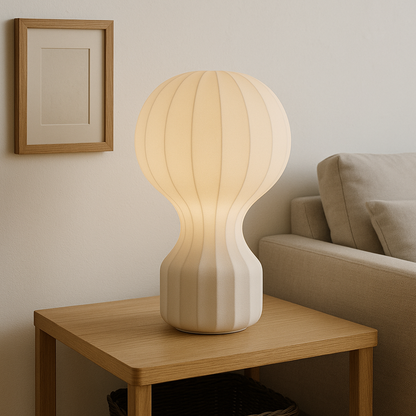 Soft Silk Table Lamp with Warm LED Glow