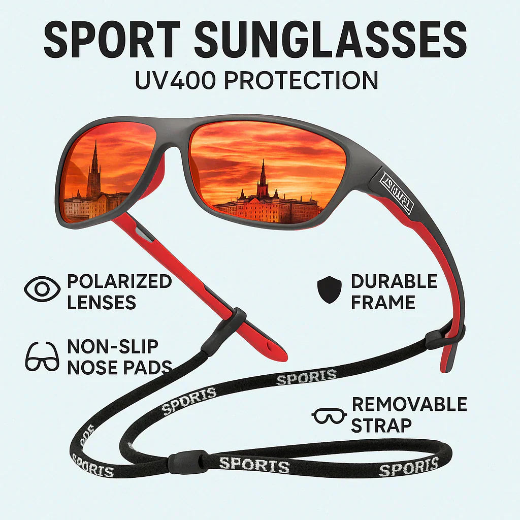 Men's Sport Sunglasses with Polarized Lenses and UV Protection