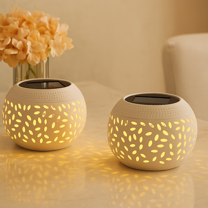 Outdoor Solar Table Light with Decorative Design - Cofik