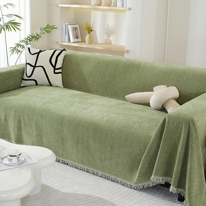 Soft Plush Throw Blanket with Tassels for Sofa