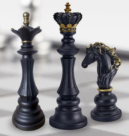 Luxury Gold and Black Chess Figure Set