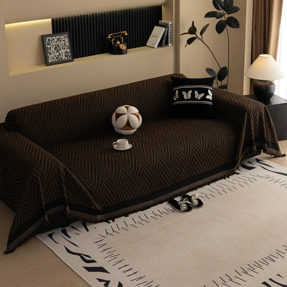 Plush Geometric Pattern Blanket Throw
