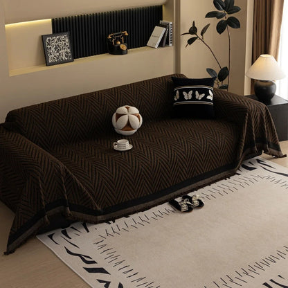 Plush Geometric Pattern Blanket Throw