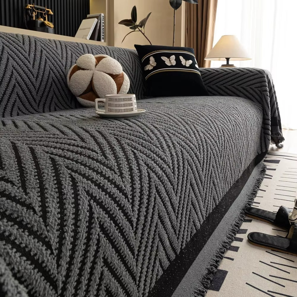 Plush Geometric Pattern Blanket Throw