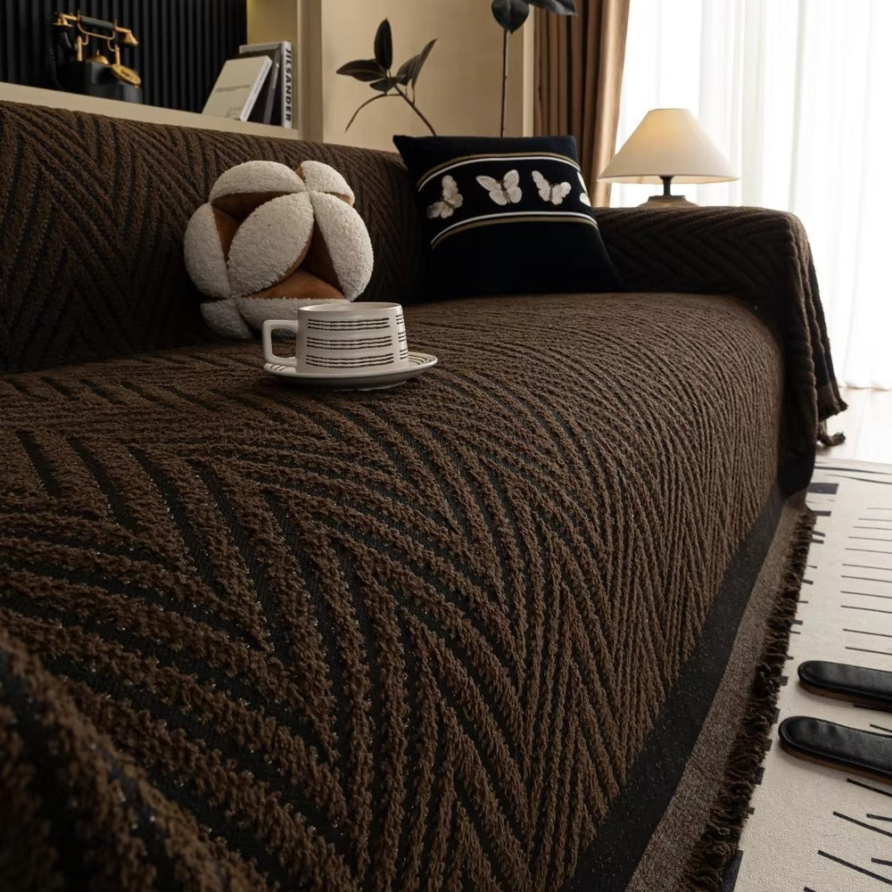 Plush Geometric Pattern Blanket Throw