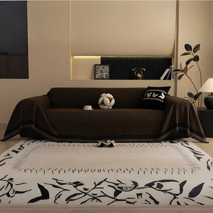 Plush Geometric Pattern Blanket Throw - Cofik
