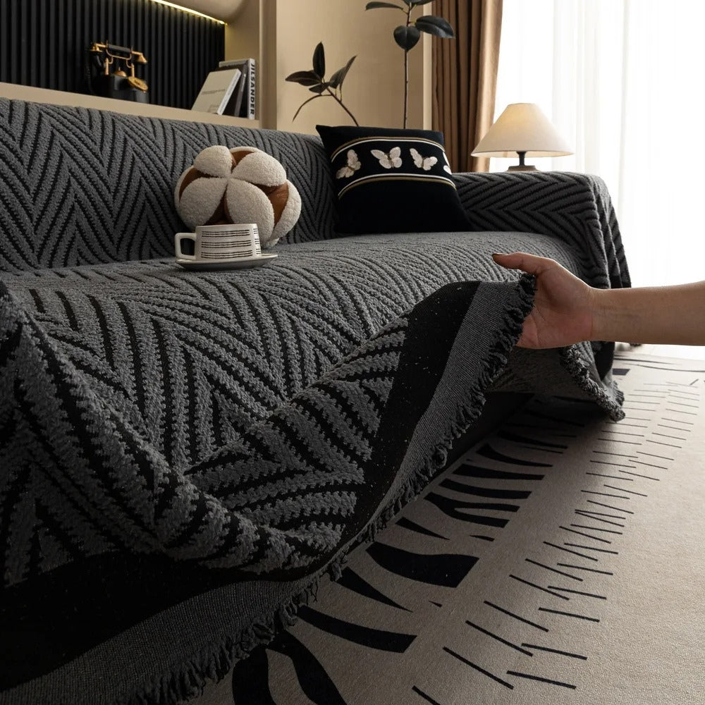 Plush Geometric Pattern Blanket Throw