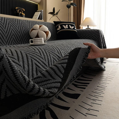 Plush Geometric Pattern Blanket Throw