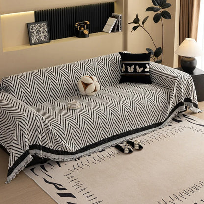 Plush Geometric Pattern Blanket Throw