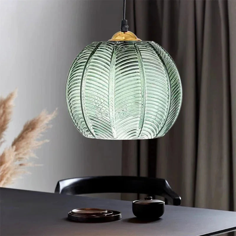 Bohemian Glass Pendant Lighting 12in Hanging Lamp