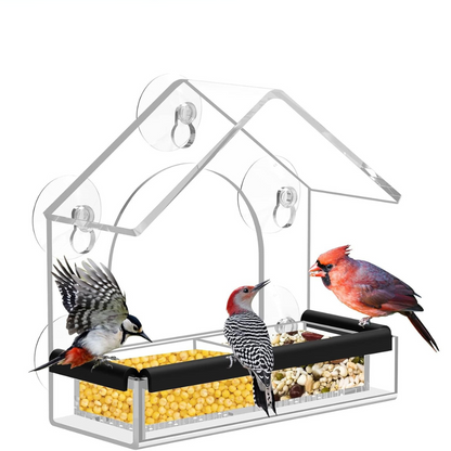 Clear Bird Feeder Window Mount Suction Cup House
