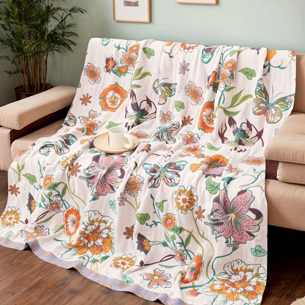 Soft Throw Blanket Floral Home Decoration