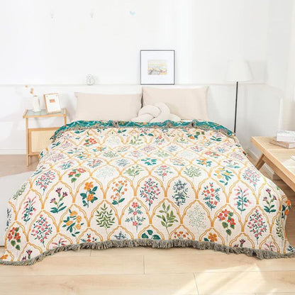 Soft Pink Floral Throw Blanket - Cofik