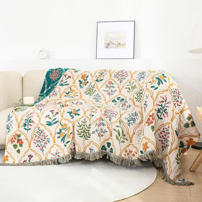 Soft Pink Floral Throw Blanket