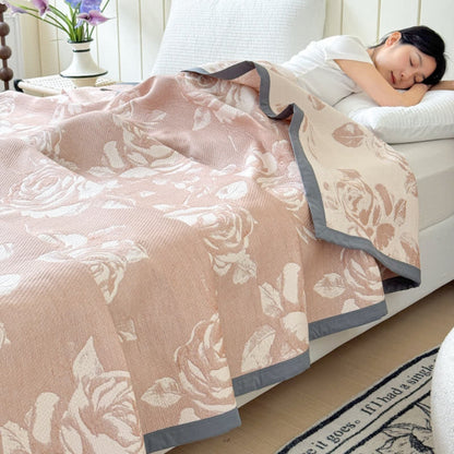 Lightweight Floral Blanket, Gentle and Airy