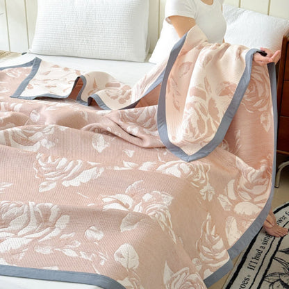 Lightweight Floral Blanket, Gentle and Airy