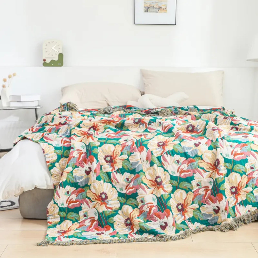 Soft Floral Throw Blanket Large Size - Cofik