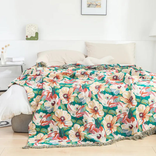 Soft Floral Throw Blanket Large Size - Cofik