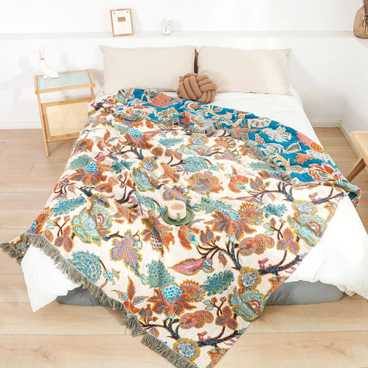 Soft Floral Throw Blanket for All Seasons - Cofik