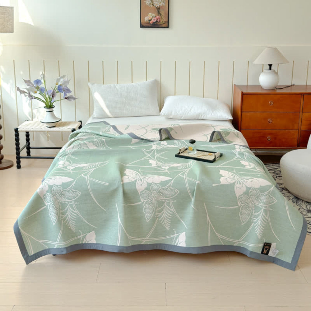 Soft Breathable Throw Blanket Floral Print - Cofik