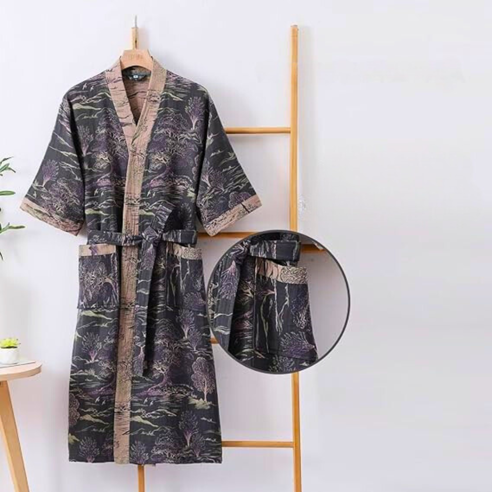 Soft Womens Kimono Bath Robe Japanese Design - Cofik
