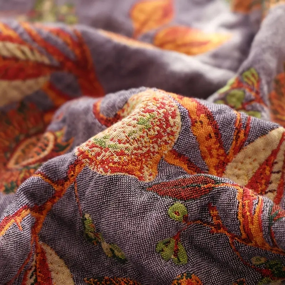 Soft Reversible Floral Throw Blanket