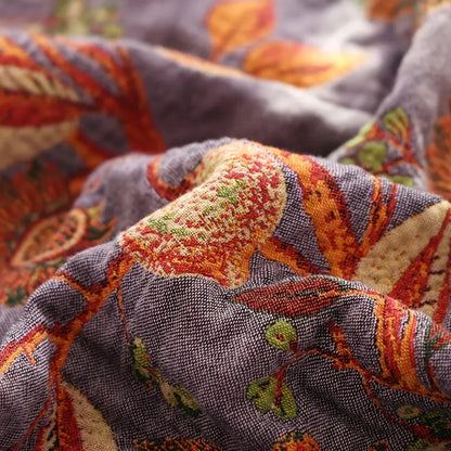 Soft Reversible Floral Throw Blanket