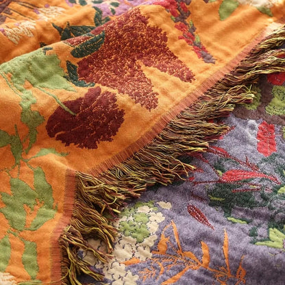 Soft Reversible Floral Throw Blanket