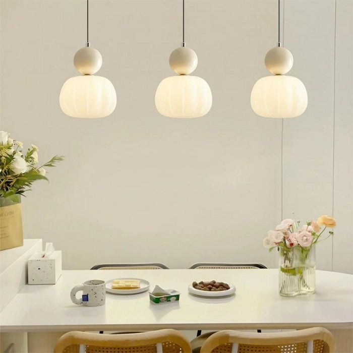 Small Orange Glass Pendant Light