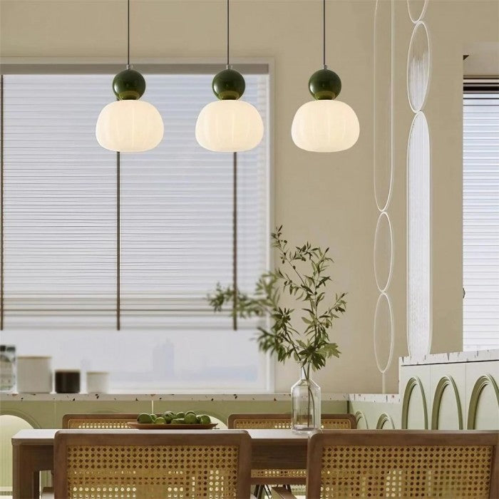 Small Orange Glass Pendant Light