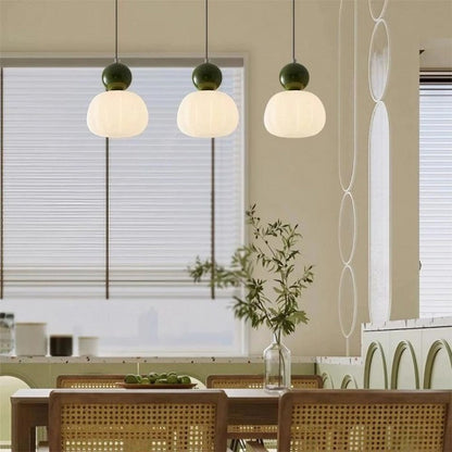 Small Orange Glass Pendant Light