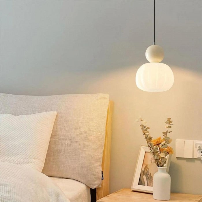 Small Orange Glass Pendant Light
