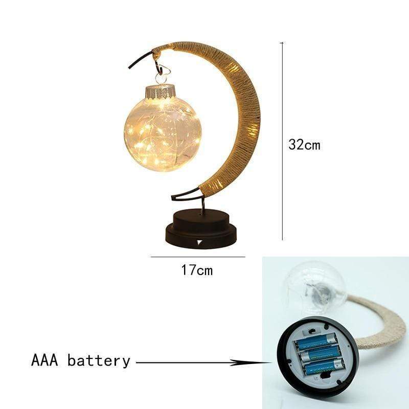 Stylish Wicker Table Lamp with Soft Moon Glow