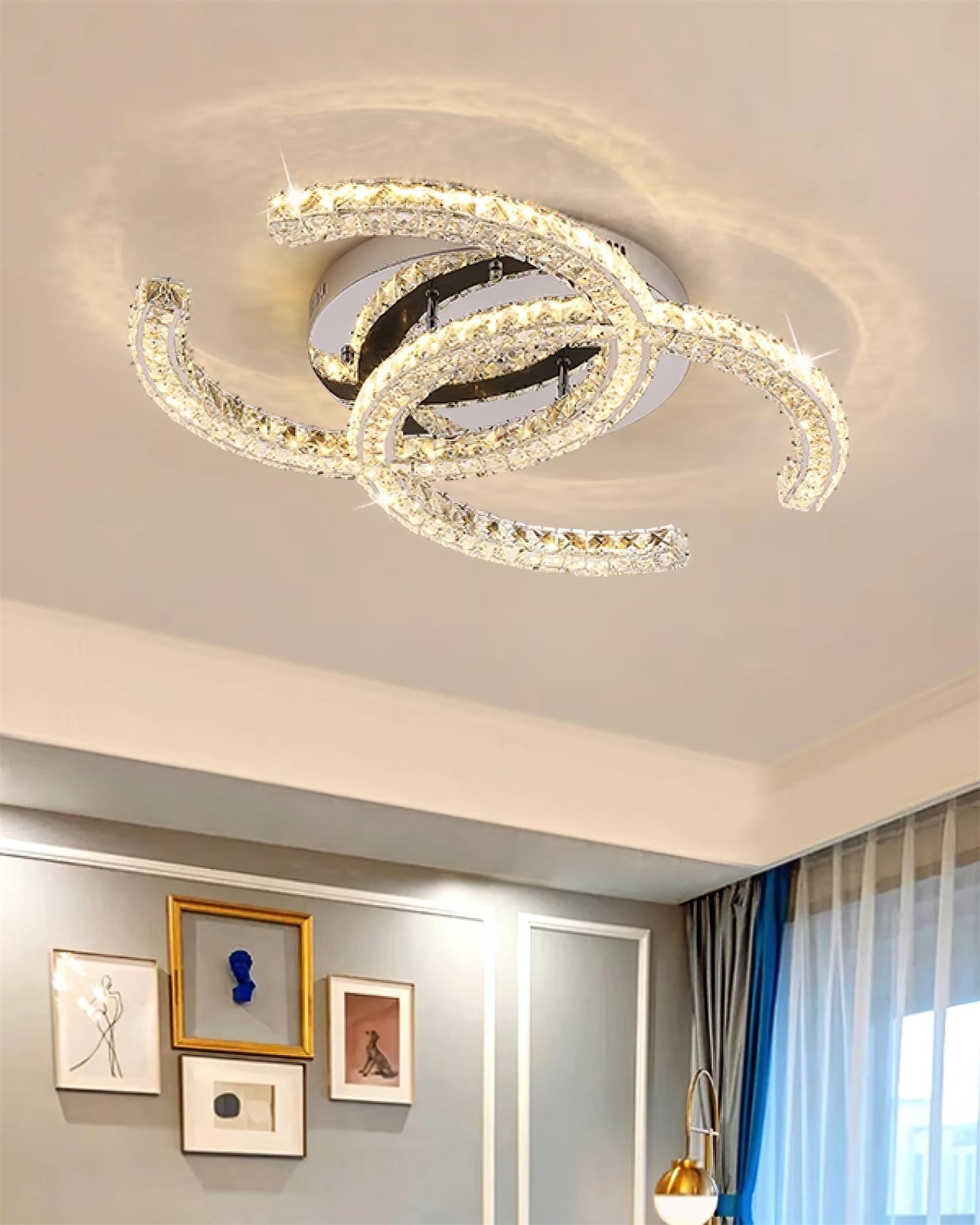 Bright Stainless Steel 11 LED Ceiling Light Fixture