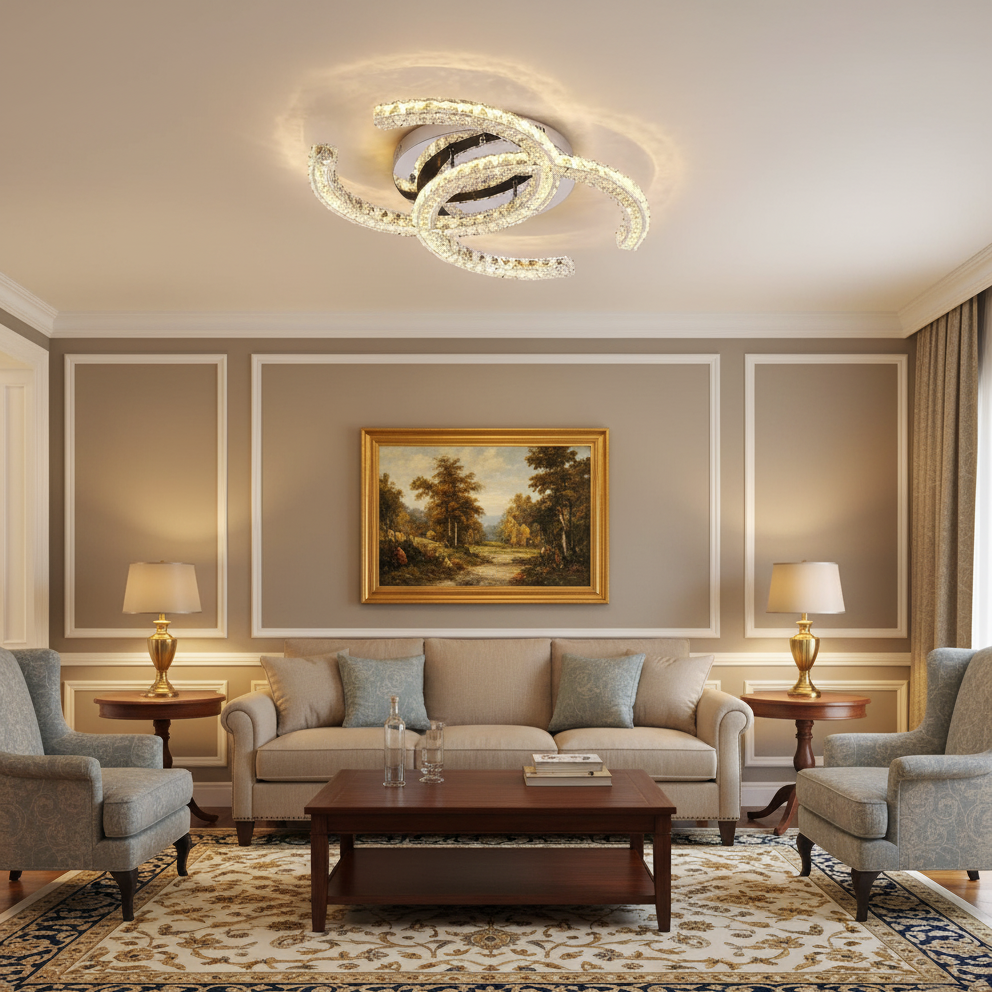 Bright Stainless Steel 11 LED Ceiling Light Fixture