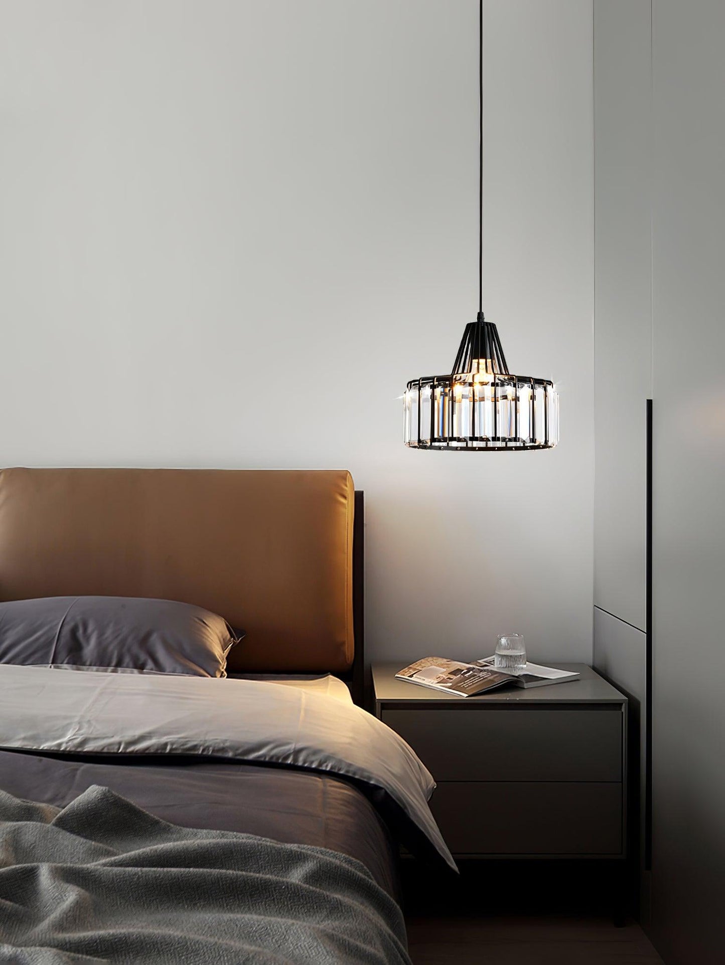 Sparkling Glass Pendant Ceiling Light Fixture