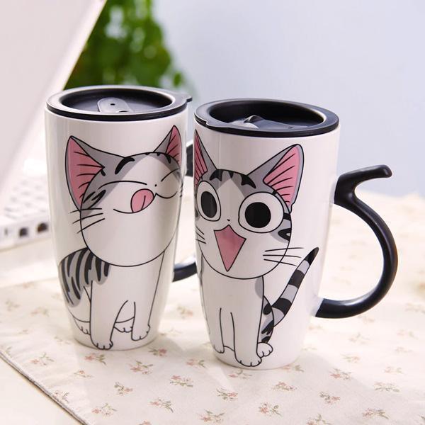 Adorable Kitty Coffee Mug with Lid