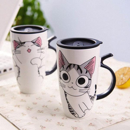 Adorable Kitty Coffee Mug with Lid
